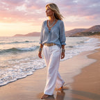 Almira™ | Elegant Blus med V-ringning för Kvinnor