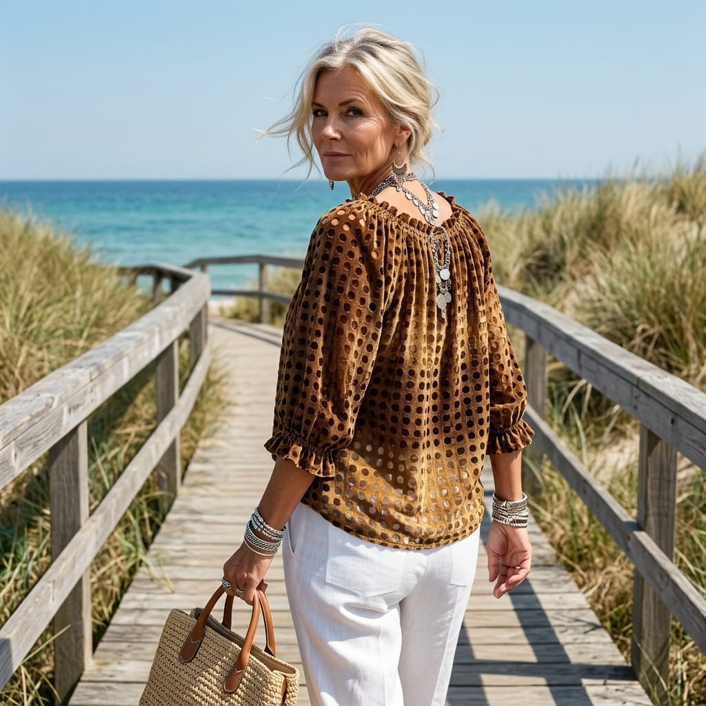 Almira™ | Elegant Blus med V-ringning för Kvinnor