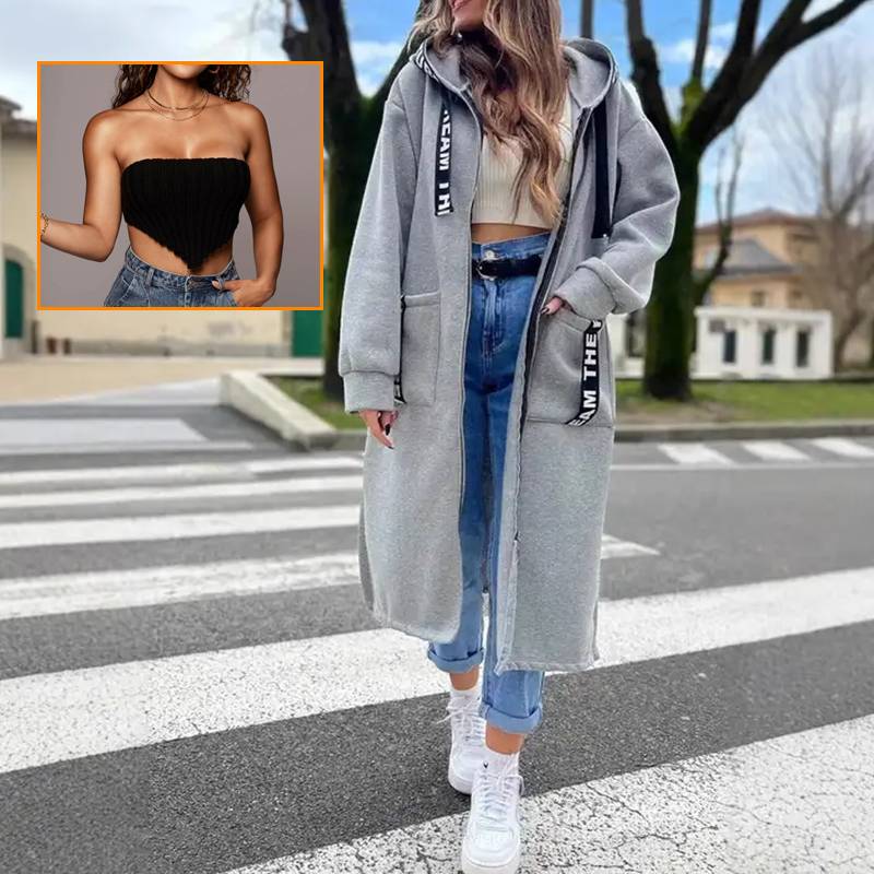 Essentiella outfits för dejter Lång tröja med huva för dam🍂