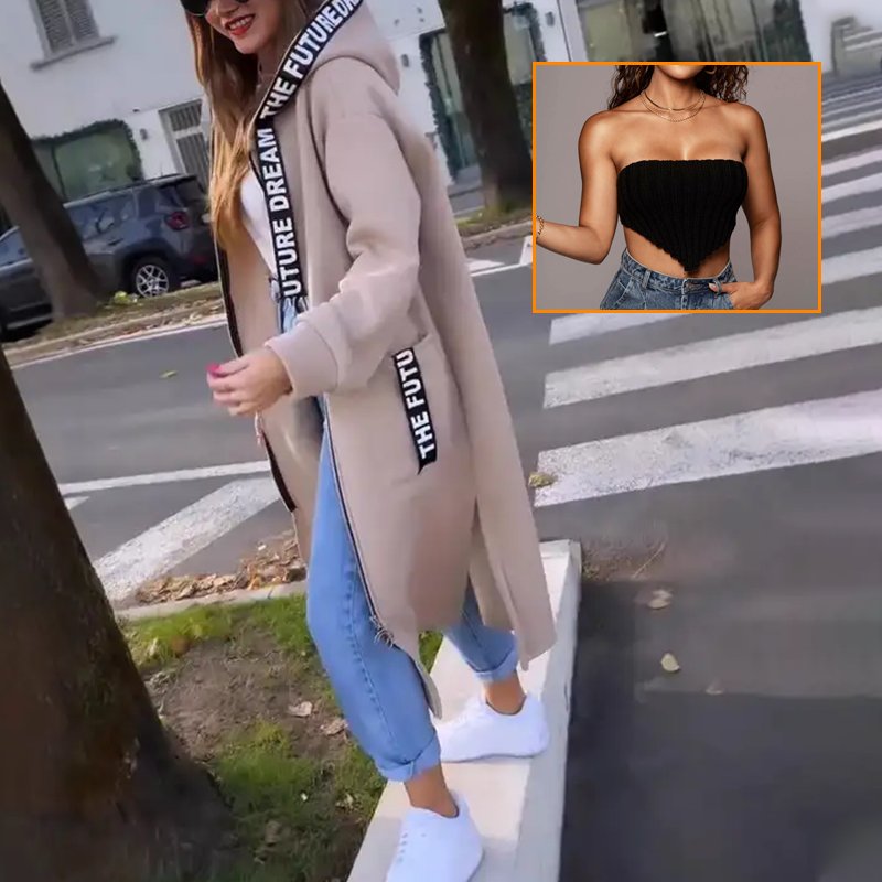 Essentiella outfits för dejter Lång tröja med huva för dam🍂