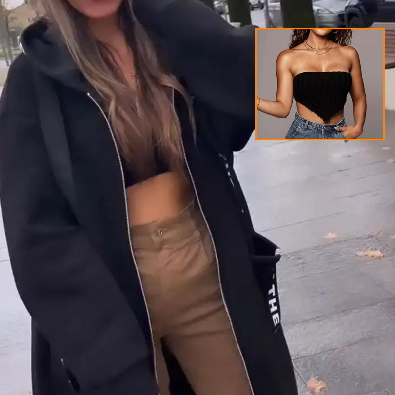 Essentiella outfits för dejter Lång tröja med huva för dam🍂