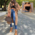 Essentiella outfits för dejter Lång tröja med huva för dam🍂