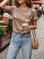 Cafelle™ | Grafisk T-shirt för Dam