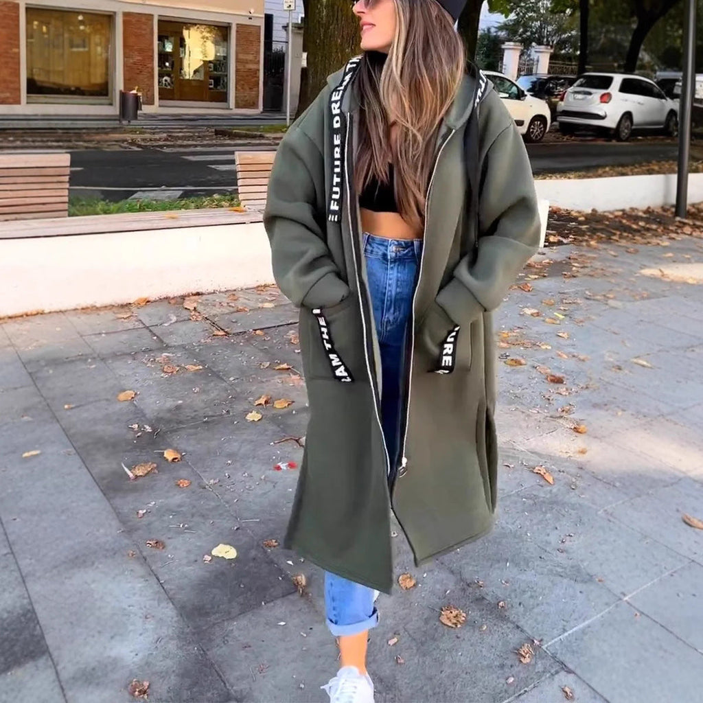 Essentiella outfits för dejter Lång tröja med huva för dam🍂