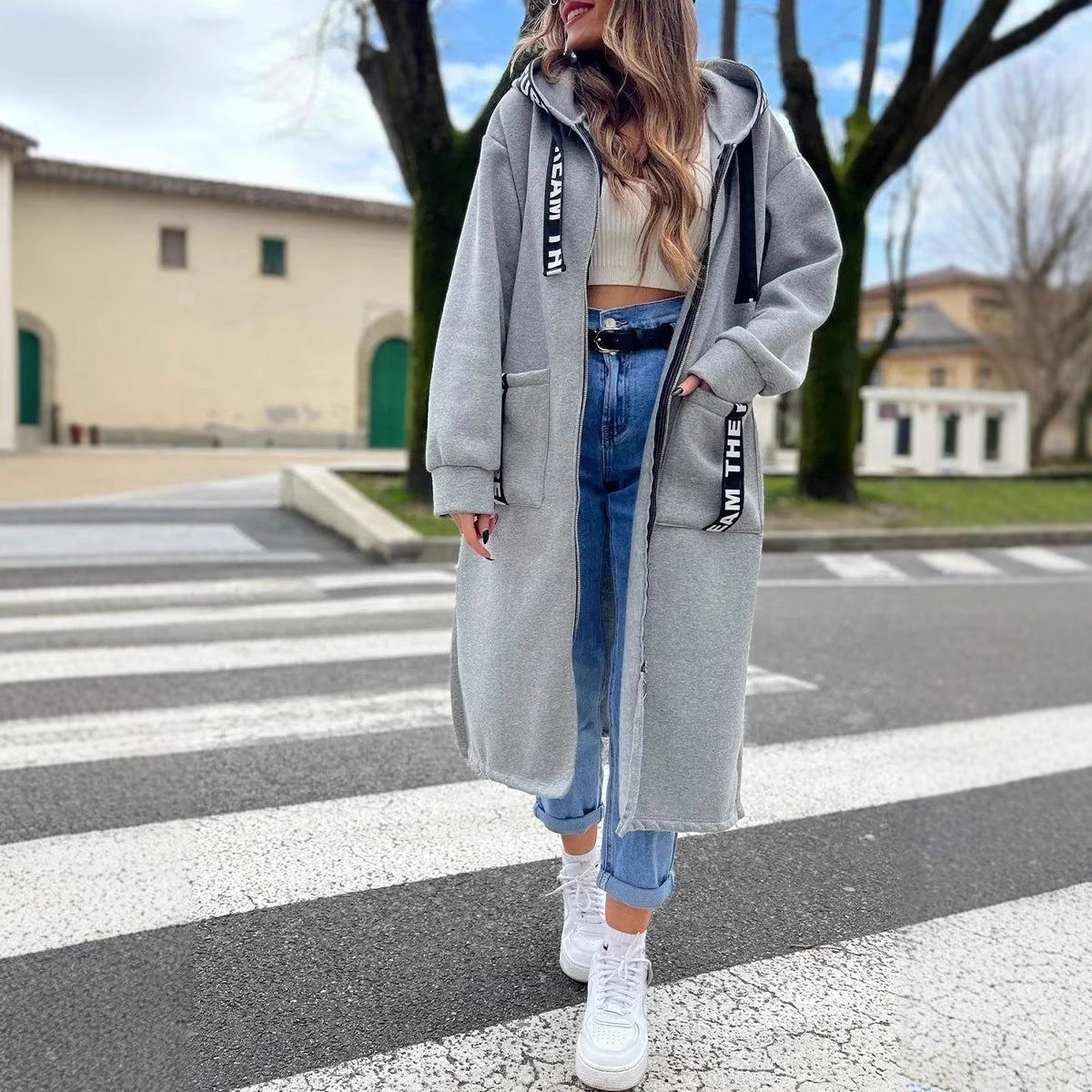 Essentiella outfits för dejter Lång tröja med huva för dam🍂