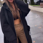Essentiella outfits för dejter Lång tröja med huva för dam🍂