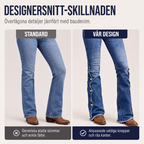 Damernas högmidjade slitna bootcut-jeans